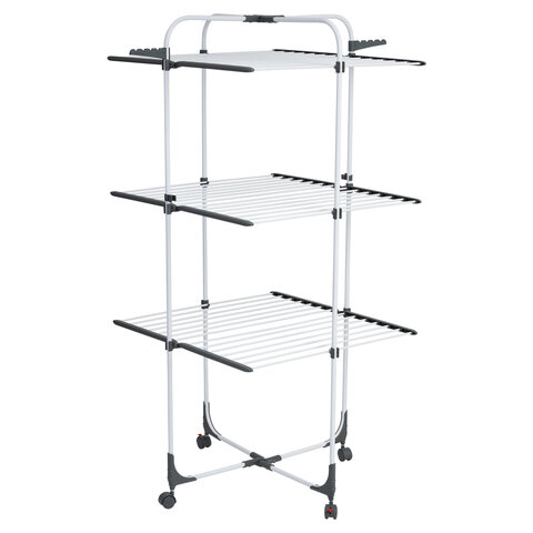 Сушилка для белья Laima Home 700472 High-Rise раскладная 3 уровня, 30 метров, на колесах