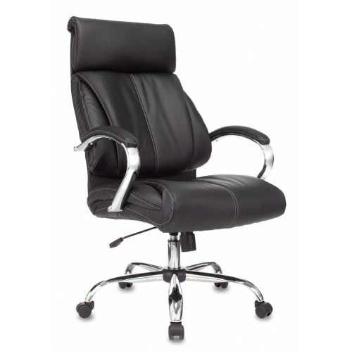 Кресло руководителя Бюрократ T-9904NSL черный (T-9904NSL/Black) кожа крестов. металл хром