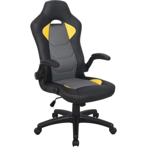 Кресло игровое BRABIX Skill GM-005 (532494) экокожа, черное/желтое
