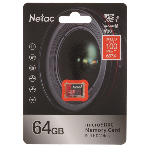 Карта памяти Netac P500 Ultra (NT02P500ULT-064G-S) microSDHC 64GB (без SD адаптера)