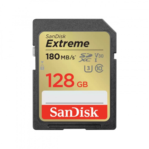 Карта памяти SanDisk (SDSDXVA-128G-GNCIN) 128GB SDXC Class 10 V30 UHS-I U3 Extreme 180MB/s