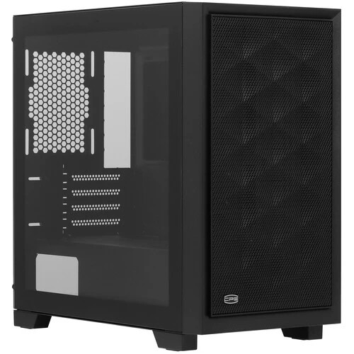 Корпус PcCooler C3D310 BK, без БП, Mesh Mid Tower, Black, TG, 0.6 SPCC, no fans mATX, mITX 165/350/200mm 3x2.5", 2x3.5", 4xPCI 2xUSB-A 3