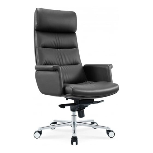 Кресло руководителя Cactus CS-LBK-AMSTERDAM, на колесиках, кожа, черный