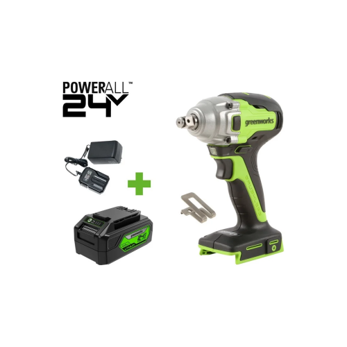 Гайковерт GreenWorks ударный GD24IW400 (3802907VUB) 1x4Ач, ЗУ