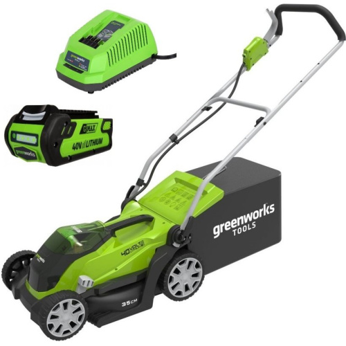 Газонокосилка GREENWORKS G40LM35K2 40V 2501907UA аккумуляторная колесная