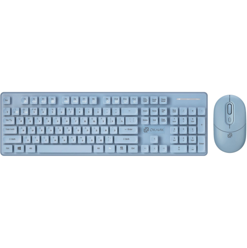 Комплект клавиатура и мышь Oklick S265W USB голубой