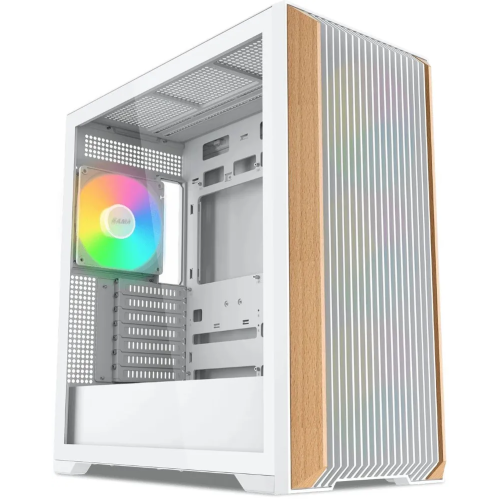 Корпус SAMA Z60 White (Z60-WHAWA4X1-GL) без БП, Midi-Tower, TG, 4x140mm ARGB, 2xUSB 3.0 + 1xUSB 3.1 Type-C, E-ATX, ATX, mITX