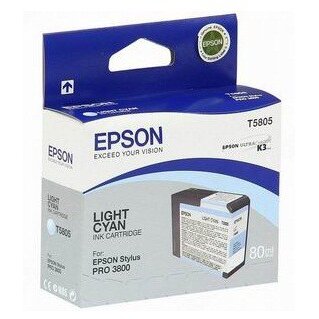 Картридж струйный Epson T5805 C13T580500 светло-голубой (80мл) для Epson St Pro 3800