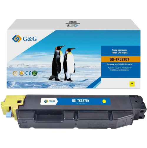 Картридж лазерный G&G GG-TK-5270Y TK5270Y желтый (6000стр) для Kyocera ECOSYS P6230cdn/M6230cidn/M6630cidn