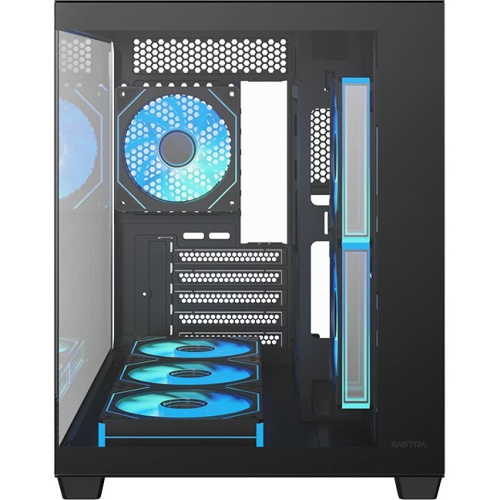 Корпус XASTRA QW500M 6ARGB-C10-UC Black (QW500M-6FM12A-C10-UC) mATX/Aquarium/Screewless/ 6x120mm ARGB PWM FM fans/Argb+PWM HUB 10port/Type-C