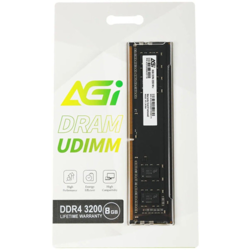 ОЗУ AGI AGI320008UD138-ST DDR4 3200MHz 8GB UDIMM Retail (No Heat Sink (for UDIMM)) -Single tray