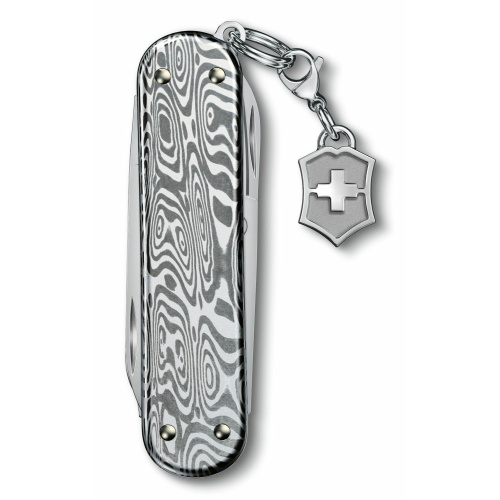 Складной нож Victorinox Classic Brilliant Damast 0.6221.34, функций 5, 58мм, серебристый, коробка подарочная