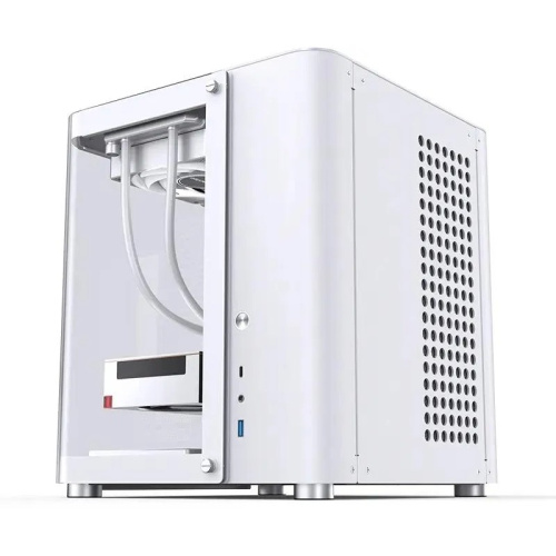Корпус JONSBO TK-1 2.0 White без БП, боковая панель из закаленного стекла (панорама), mini-ITX, micro-ATX, белый