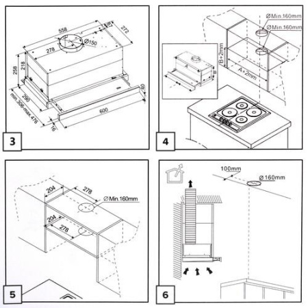Вытяжка телескопическая Gorenje TH60E8SGB серый/черный