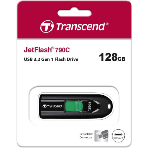 USB-флешка Transcend 128Gb Jetflash Type-C 790С TS128GJF790C USB3.0 черный
