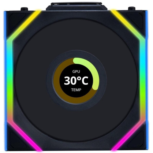 Вентилятор Lian Li UNI Fan SL Wireless LCD 120 Reverse Blade (G99.12RSLLCD1W1B.R0)/12RSLLCD1W1B Black/120x124,5x28мм(1.6” LCD, PWM, ARGB, 1900 об/мин)