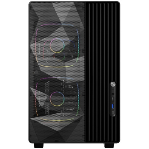 Корпус Powercase TX5 ARGB (CTX5AB-A3), TG, Type-C, 3x 120мм ARGB PWM Fans, чёрный, ATX