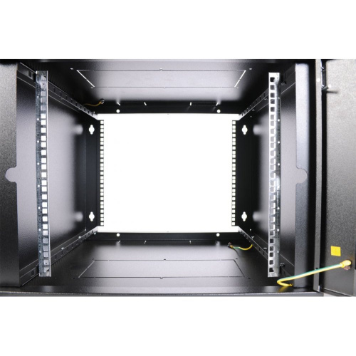 Шкаф телекоммуникационный ЦМО (ШРН-Э-9.500-9005) разборный 9U (600х520) дверь стекло, цвет черный