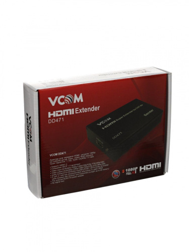 Переходник Vcom DD471 Удлинитель HDMI по витой паре до 60м extender Vcom (DD471) +2б.п.