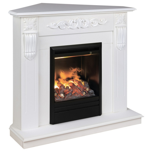 Электрокамин RealFlame Dominica Corner DN белый матовый с очагом 3D Olympic