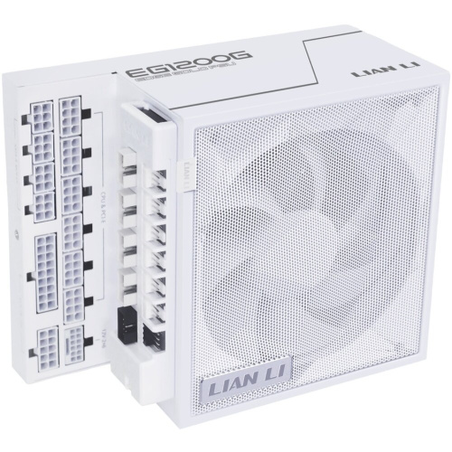 Блок питания Lian Li EG1200G (G9P.EG1200G.WH00.RU) / White / ATX 3.1, 1200W, 80 Plus Gold, PCIe 5.1, APFC, USB/Fan HUB, 120mm FDB Fan, Fully Modular