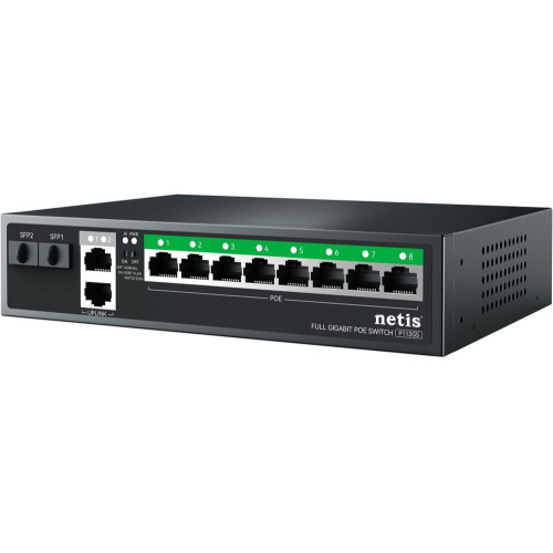 Коммутатор неуправляемый Netis P112GS (L2) 10x1Гбит/с 2SFP 8PoE 120W