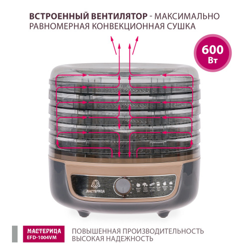 Сушилка для овощей Мастерица EFD-1004VM серо-беж