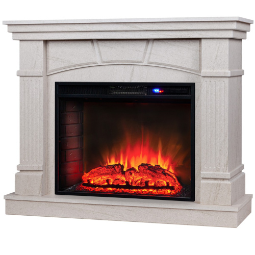 Электрокамин RealFlame History 25,5 WT цвет натуральный камень с очагом Sparta 25,5 LED