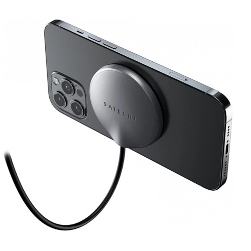 Беспроводное зарядное устройство Satechi Magnetic 3-in-1 Wireless Charging Stand серый космос