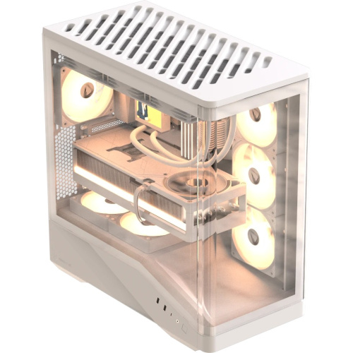 Корпус Formula V Line Crystal U9 PA White, ATX, Type-C*1, USB3.0*2, Curved Glass, Side 3x Performance ARGB, Rear 1x Performance ARGB