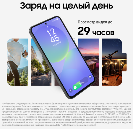 Смартфон Samsung Galaxy A36 8/256 Гб 5G Черный (A366E)
