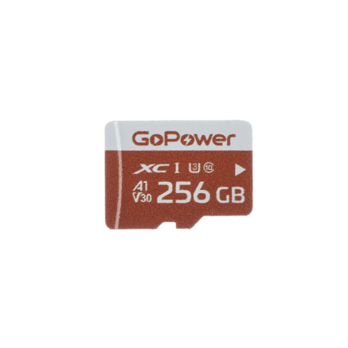 Карта памяти GoPower 00-00025684 microSD 256GB Class10 UHS-I (U3) 100 МБ/сек V30 без адаптера