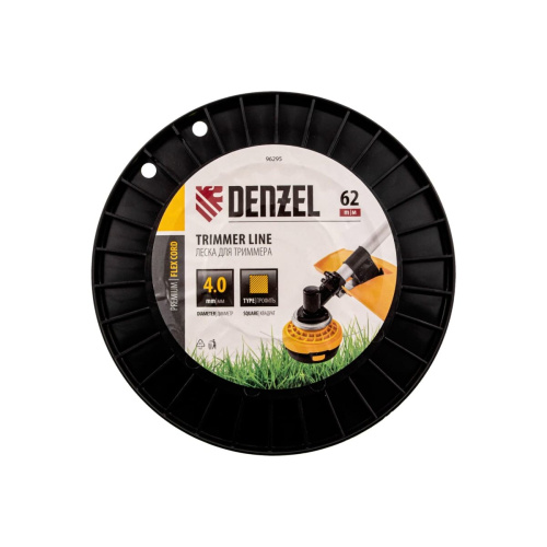 Леска для триммера Denzel Flex Cord 96295 квадрат, 4,0ммх62м, на DIN катушке