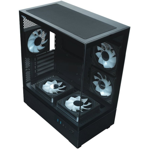 Корпус XASTRA Q400M 5ARGB-C6-UC Black (Q400M-5FM12A-C6-UC) mATX/Aquarium/Screewless/ 5x120mm ARGB PWM FM fans/Argb+PWM HUB 6port/ Type-C