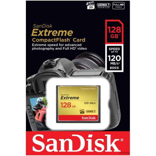 Карта памяти Sandisk SDCFXSB-128G-G46 Extreme CF 120MB/s, 85MB/s write, UDMA7, 128GB