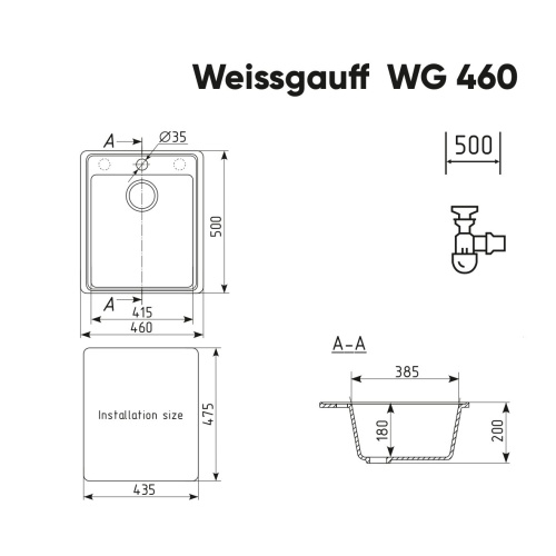 Мойка Weissgauff WG 46008 Anthracite