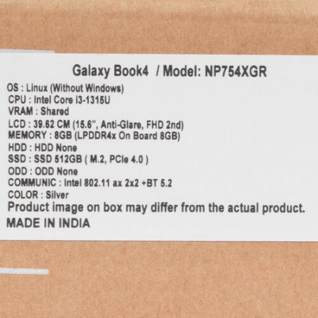 15.6" Ноутбук Samsung Galaxy Book4 NP754XGR серебристый