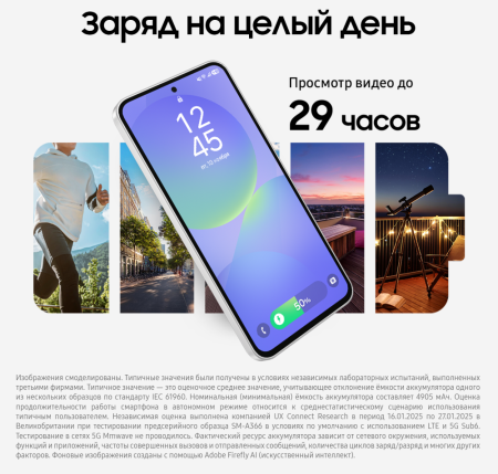 Смартфон Samsung Galaxy A36 8/128 Гб 5G Белый (A366E)