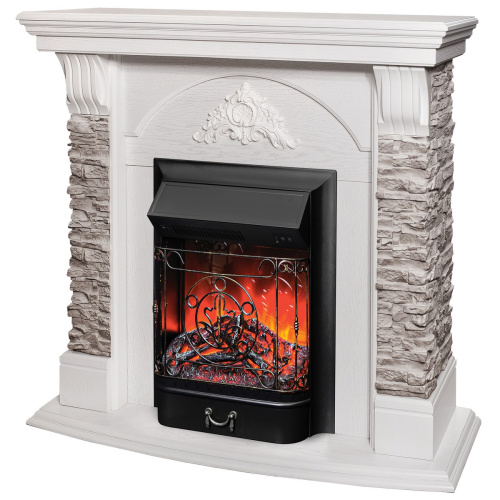 Электрокамин RealFlame Athena GR WT белый с очагом Majestic Lux Black