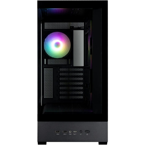 Корпус ZALMAN P40 DS, ATX, Black, Window, 9.1-inch LCD screen, 2xCombo(2.5” or 3.5”), 1x2.5”, 1xUSB Type-C, 2xUSB3.0, Side 3x120mm ARGB, Rear 1x120mm