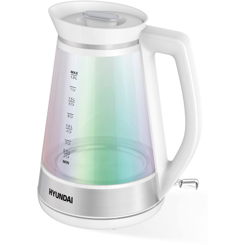 Электрочайник Hyundai HYK-G3037 белый/прозрачный