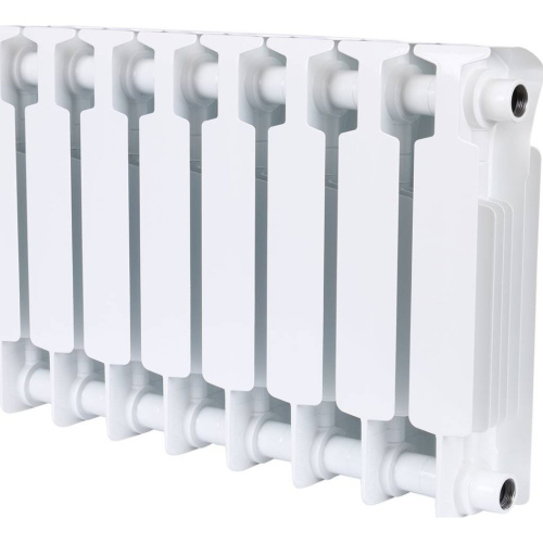 Биметаллический радиатор отопления Rifar Monolit 350 боковое подключение 8 секций белый RAL 9016