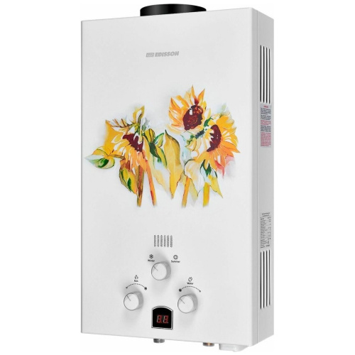 Водонагреватель проточный газ EDISSON E 20 GD Подсолнухи (ЭдЭБ02947)
