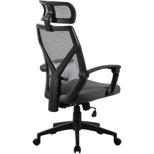 Кресло Cactus CS-MC414-GY черный/серый сетка/ткань с подголов. крестов. пластик