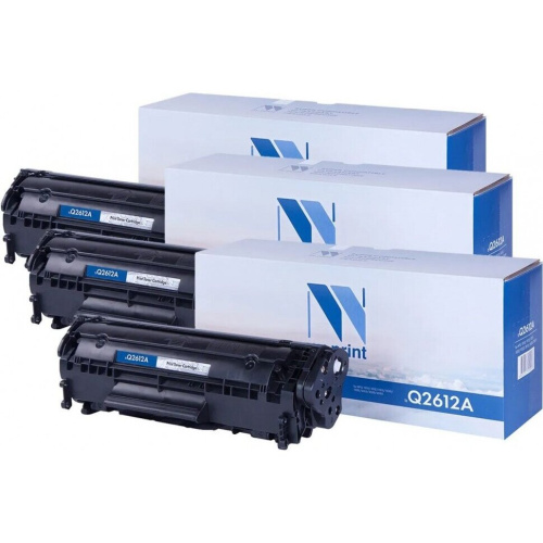 Тонер-картридж NV Print NV-Q2612A-SET3 набор для HP LaserJet 1010/ 1012/ 1015/ 1018/ 1020/ 1022/ 3015/ 3020/ 3030/ 3050/ 3052 (2000k) (3 шт)