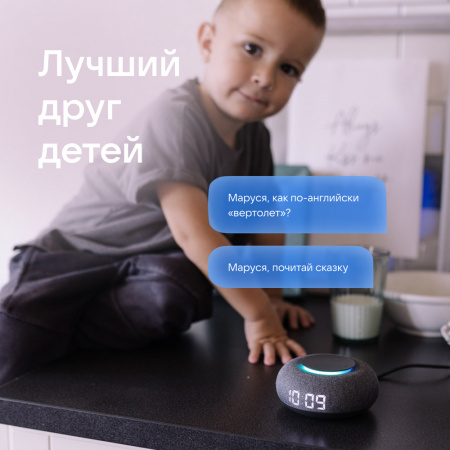 Умная Колонка Vk Капсула Мини С Голосовым Помощником Марусей, Темно-Серая