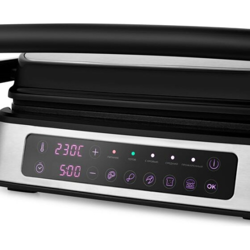 Электрогриль Kitfort КТ-1687 серебристый/черный