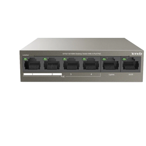 Коммутатор PoE неуправляемый IP-COM F1106P-4-63W 6-Ports 10/100 Mbps Base-TX/4-Ports PoE (PoE бюджет 58W)