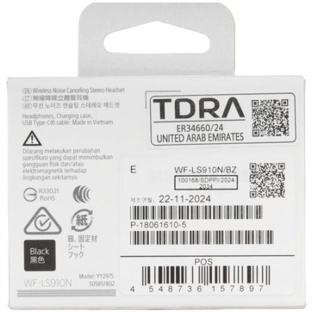 Наушники TWS Sony WF-LS910N черный
