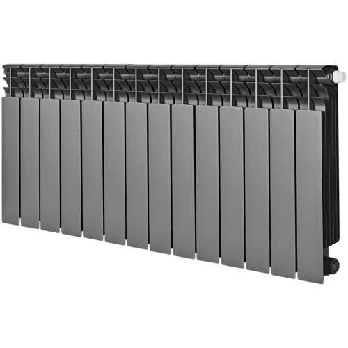 Биметаллический радиатор отопления Stout Titan Ventil 500 14 секций графит RAL 7024